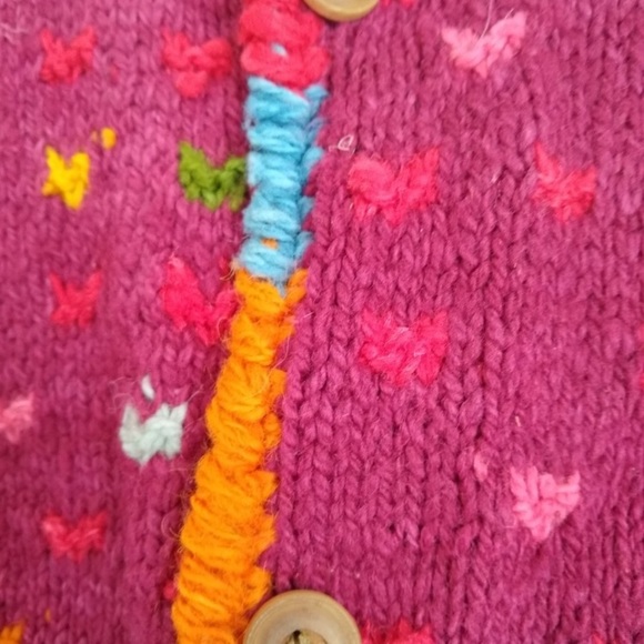 ARTESAN Sweater Jacket TOSHY ARTESANIAS Bolivia Handmade Wool Colorful Size XL - Picture 6 of 9